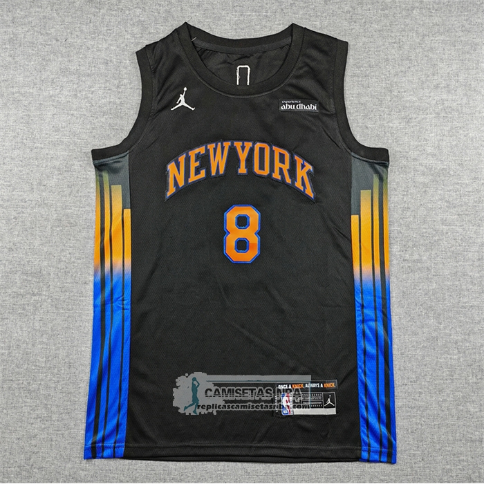 Camiseta New York Knicks Og Anunoby NO 8 Statement 2025-26 Negro